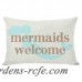 One Bella Casa Mermaids Welcome Outdoor Lumbar Pillow HMW9765